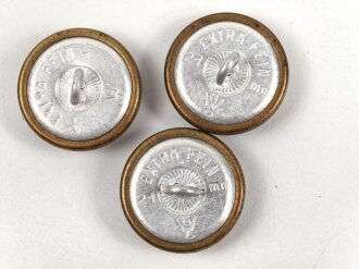 3 x "dunkelgoldfarbener" Uniformknopf je 21mm