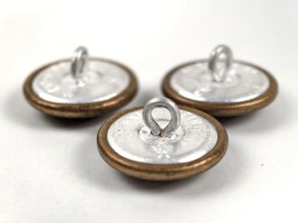 3 x "dunkelgoldfarbener" Uniformknopf je 21mm