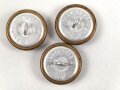 3 x "dunkelgoldfarbener" Uniformknopf je 21mm
