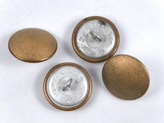4 x "dunkelgoldfarbener" Uniformknopf je 21mm