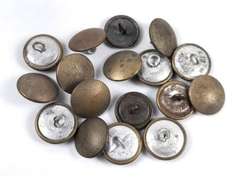 Konvolut 17 x  "dunkelgoldfarbener" Uniformknopf meist 21mm