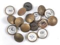 Konvolut 17 x  "dunkelgoldfarbener" Uniformknopf meist 21mm