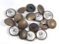 Konvolut 17 x  "dunkelgoldfarbener" Uniformknopf meist 21mm