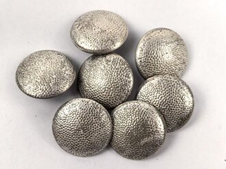 7 x silberner Uniformknopf je 21mm