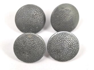 4 x  Uniformknopf 20mm, Zink versilbert.