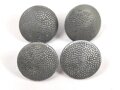 4 x  Uniformknopf 20mm, Zink versilbert.