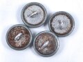 4 x  Uniformknopf 20mm, Zink versilbert.