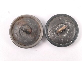 2 x Knopf für eine Feldbluse der Wehrmacht. Durchmesser 20mm, Originallack
