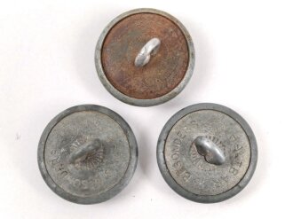 3 x Knopf für eine Feldbluse der Wehrmacht. Durchmesser 21mm