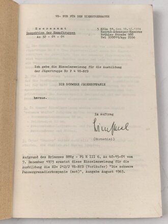 Bundeswehr  Vorschrift " Einzelanweisung für...