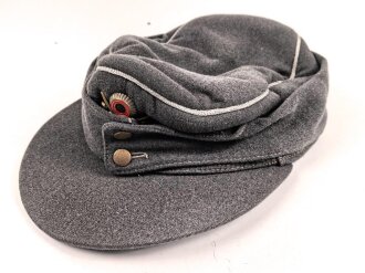 Bundeswehr, Feldmütze alter Art, dunkelgrau, Schweissband defekt. Sehr kleine Kopfgrösse