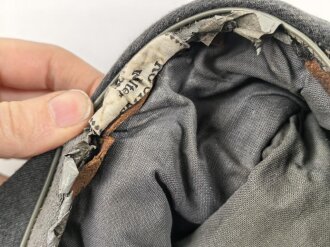 Bundeswehr, Feldmütze alter Art, dunkelgrau, Schweissband defekt. Sehr kleine Kopfgrösse