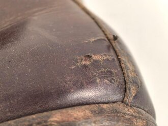 Paar Skischuhe aus Hitlerjugend Nachlass. Sicherlich privat beschafft, getragenes Paar, Sohlenlänge 27cm