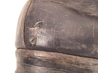 Paar Skischuhe aus Hitlerjugend Nachlass. Sicherlich privat beschafft, getragenes Paar, Sohlenlänge 27cm