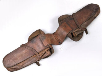 1. Weltkrieg,  Paar Satteltaschen, Gebraucht, Leder weich, Gestempelt ...... MAESTRANZA 1917