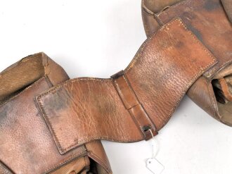 1. Weltkrieg,  Paar Satteltaschen, Gebraucht, Leder weich, Gestempelt ...... MAESTRANZA 1917