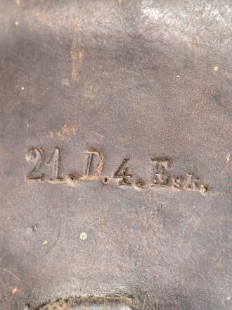 1. Weltkrieg , Hufeisentasche, ungereinigtes Kammerstück