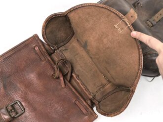 Kaiserreich und 1. Weltkrieg, Paar Satteltaschen aus unterschiedlichen Jahren zusammengesetzt. Möglicherweise während des 1. Weltkreig bei einer der Instandsetzungsstellen