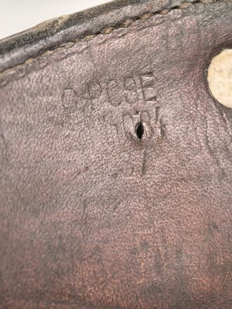 Satteltasche  Wehrmacht. Gebraucht, unvollständig, Leder angetrocknet