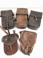 Konvolut 5 Satteltaschen, Gebraucht, jeweils unvollständig, Alter und Herkunft unbekannt.