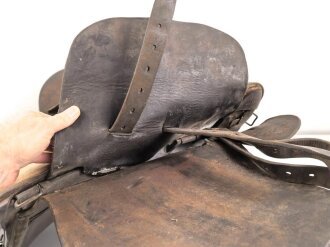 Frankreich 1. Weltkrieg, Sattel " Chesaud Paris 1914" Leder weich., ungereinigtes Stück