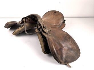 Armeesattel Wehrmacht, datiert 1943, Leder weich,...
