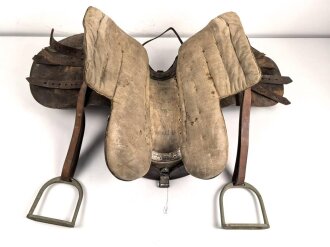 1. Weltkrieg, Armee Sattel datiert 1916, guter Gesamtzustand, ungereinigtes Stück