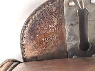 Satteltasche Wehrmacht, datiert 1938, ungereinigtes Stück