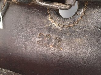 Kaiserreich und 1. Weltkrieg, Paar Satteltaschen, Leder weich, datiert 1908 ? Ungereinigt