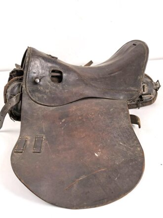 Kaiserreich und 1. Weltkrieg, Armeesattel in gutem Gesamtzustand, Kammerstück eines Train Depot. Ungereinigt