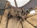 Kaiserreich und 1. Weltkrieg, Sitzkissen für einen Bocksattel. Leder zum Teil angetrocknet, ungereinigtes Stück