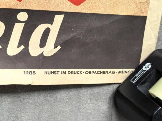 Großformatiges Plakat "Reichslotterie für nationalsozialistische Volkswohlfahrt" Stark verknittert, mehrfach gefalten. Maße 83 x 117cm