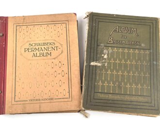 Zwei gewaltige Briefmarkenalben , Deutsches Reich und International. Fundgrube aus Sammlungsauflösung.