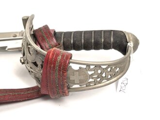 Schweiz,  Offiziers Degen Modell 1899. Guter Zustand, mit Portepee