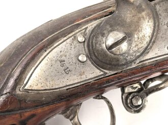 Steinschloss Muskete , Das Schloß datiert 1815, vermutlich Orient oder Naher Osten, Gesamtlänge 112cm.  Alter und Herkunft unbekannt.KEINE PAYPAL ZAHLUNG FÜR DIESEN ARTIKEL