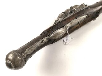 Steinschlosspistole, Gesamtlänge etwa 46cm, Alter und Herkunft unbekannt. KEINE PAYPAL ZAHLUNG FÜR DIESEN ARTIKEL