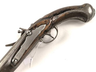 Steinschlosspistole, Gesamtlänge etwa 46cm, Alter und Herkunft unbekannt. KEINE PAYPAL ZAHLUNG FÜR DIESEN ARTIKEL