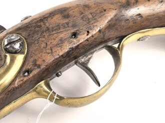 Steinschlosspistole, Gesamtlänge etwa 40cm, Alter und Herkunft unbekannt. KEINE PAYPAL ZAHLUNG FÜR DIESEN ARTIKEL