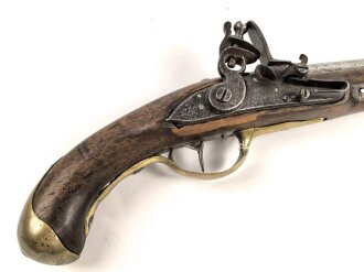 Steinschlosspistole, Gesamtlänge etwa 40cm, Alter...