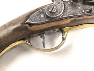 Steinschlosspistole, Gesamtlänge etwa 40cm, Alter und Herkunft unbekannt. KEINE PAYPAL ZAHLUNG FÜR DIESEN ARTIKEL