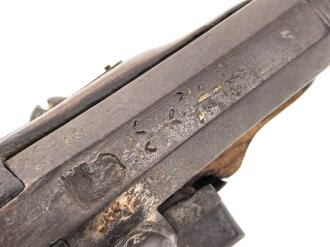 Kleine Vorderladerpistole, Gesamtlänge etwa 18cm, Alter und Herkunft unbekannt. KEINE PAYPAL ZAHLUNG FÜR DIESEN ARTIKEL