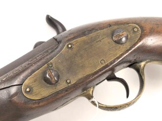 Kleine Vorderladerpistole, Gesamtlänge etwa 18cm, Alter und Herkunft unbekannt. KEINE PAYPAL ZAHLUNG FÜR DIESEN ARTIKEL