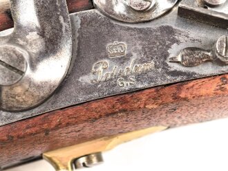 Kaiserreich, Perkussions Kavallerie Pistole Modell 1850. Die Schlossplatte gestempelt " Potsdam G.S unter Krone" Guter Gesamtzustand, Kammerstück Ulanen Regiment 9. KEINE PAYPAL ZAHLUNG FÜR DIESEN ARTIKEL