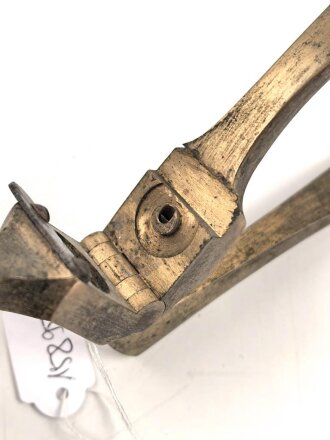 Entzünderungszange zum entfernen von gebrauchten  Zündhütchen aus Patronenhülsen zur Wiederbefüllung.  Messing, guter Zustand