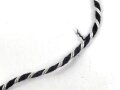 Schwarz-silberne Kordel / Litze. Durchmesser etwa 2,5mm, Gesamtlänge 50cm, UV Negativ