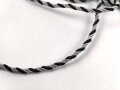 Schwarz-silberne Kordel / Litze. Durchmesser etwa 2mm, UV Negativ, Gesamtlänge etwa 100cm