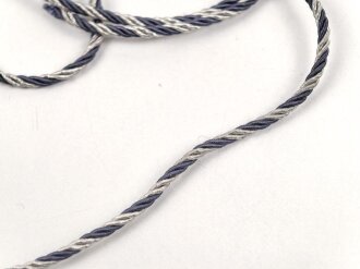 Blaugrau-silberne Kordel / Litze. Durchmesser etwa 2mm,...