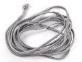 Silberne Litze Metallfaden, Breite etwa 5,5mm, UV Negativ, Gesamtlänge 202cm