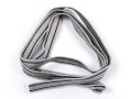 Graue Stofflitze mit zwei schwarzen Durchzügen. Breite 10mm, Länge 65cm