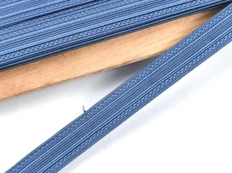 Blaue Stofflitze, Breite 10mm, sie erhalten je 100cm von der Rolle abgeschnitten